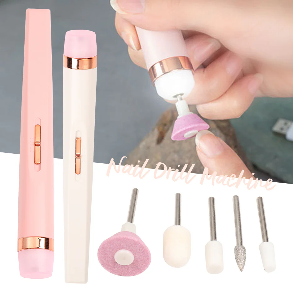Rechargeable Pink Electric Nail File Set with USB Charging - Image 13