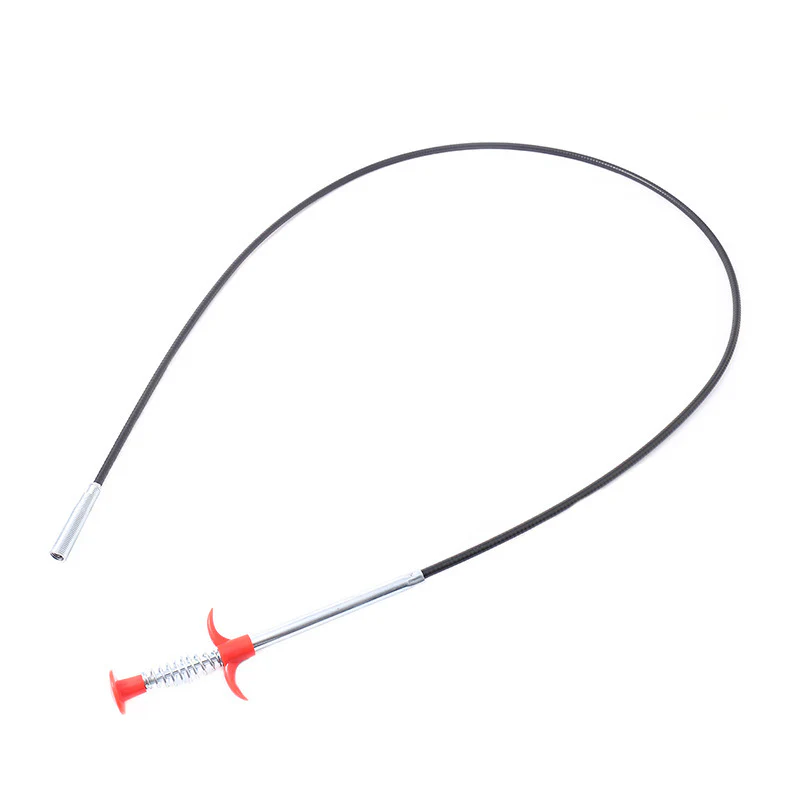Eco-Friendly Drain Clog Remover Tool - Metal Shaft, Red Handle, 60cm - Image 21