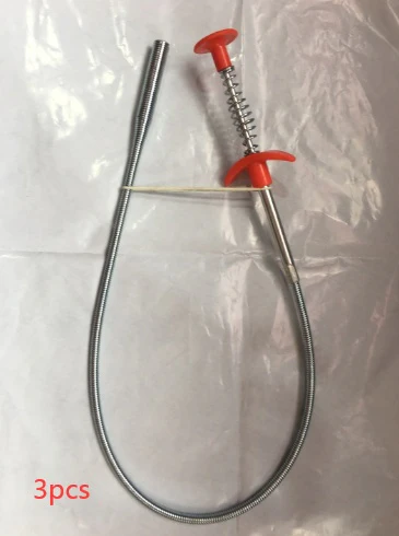 Eco-Friendly Drain Clog Remover Tool - Metal Shaft, Red Handle, 60cm - Image 24