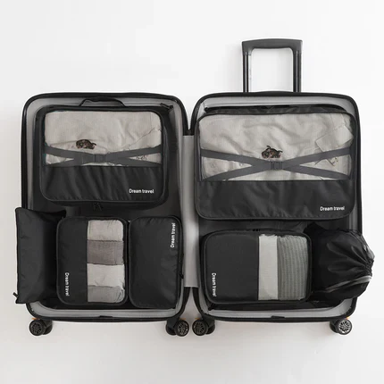 7 Pcs Packing Cubes Travel Organizer Set – Clothes, Shoes & Toiletries Storage Bags - Image 5