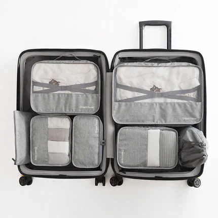 7 Pcs Packing Cubes Travel Organizer Set – Clothes, Shoes & Toiletries Storage Bags - Image 6