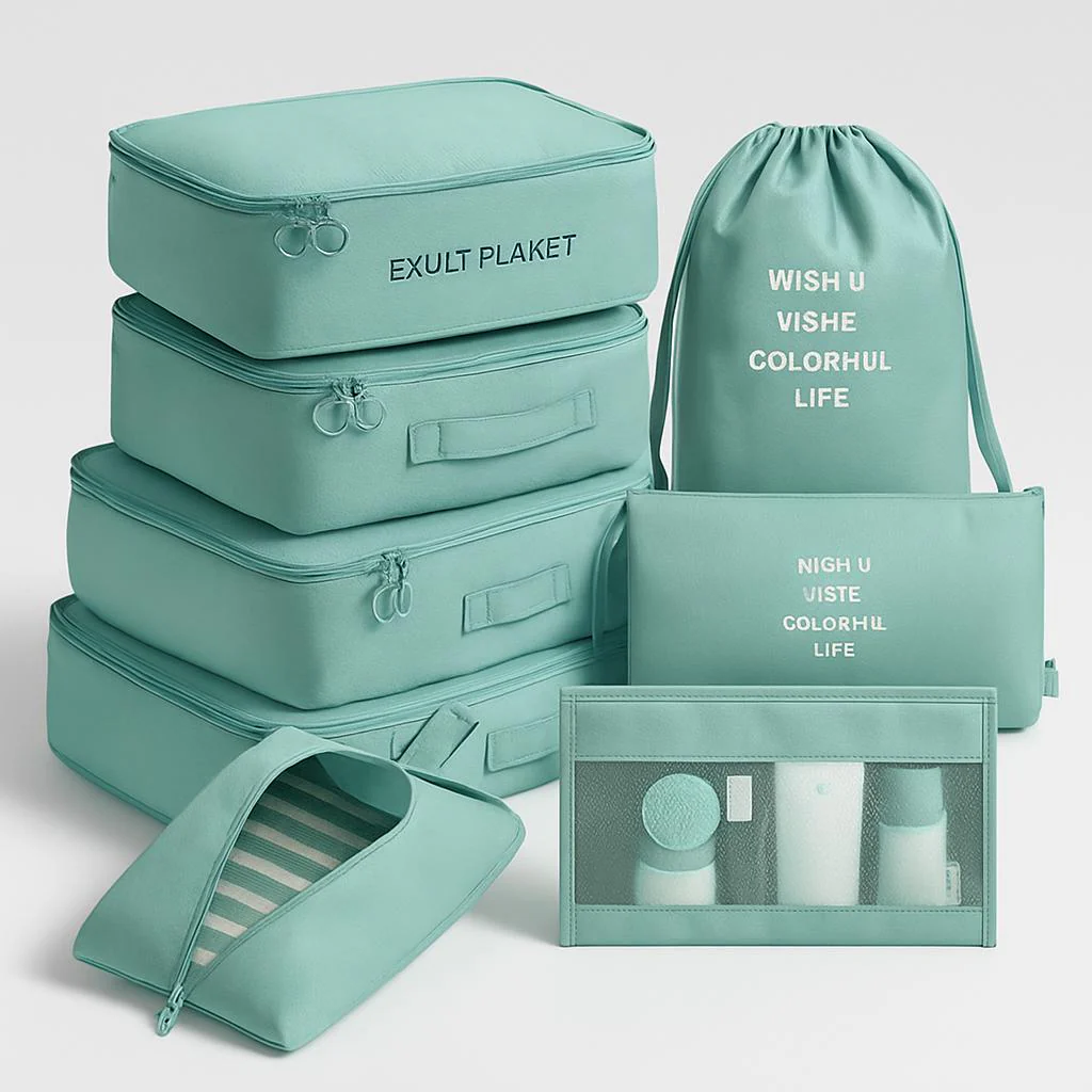 Eco-Friendly Travel Packing Cubes & Bags Set for Sustainable Organization - Image 13