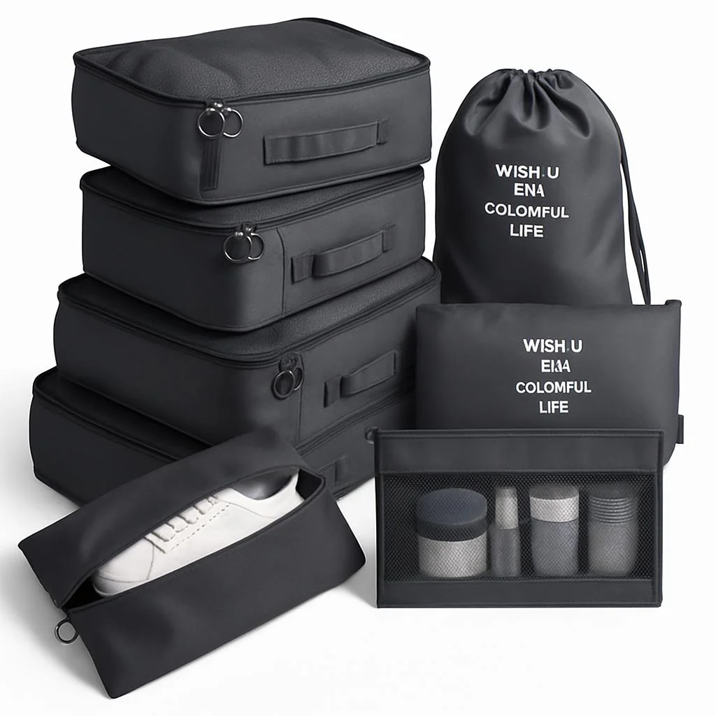 Eco-Friendly Travel Packing Cubes & Bags Set for Sustainable Organization - Image 14