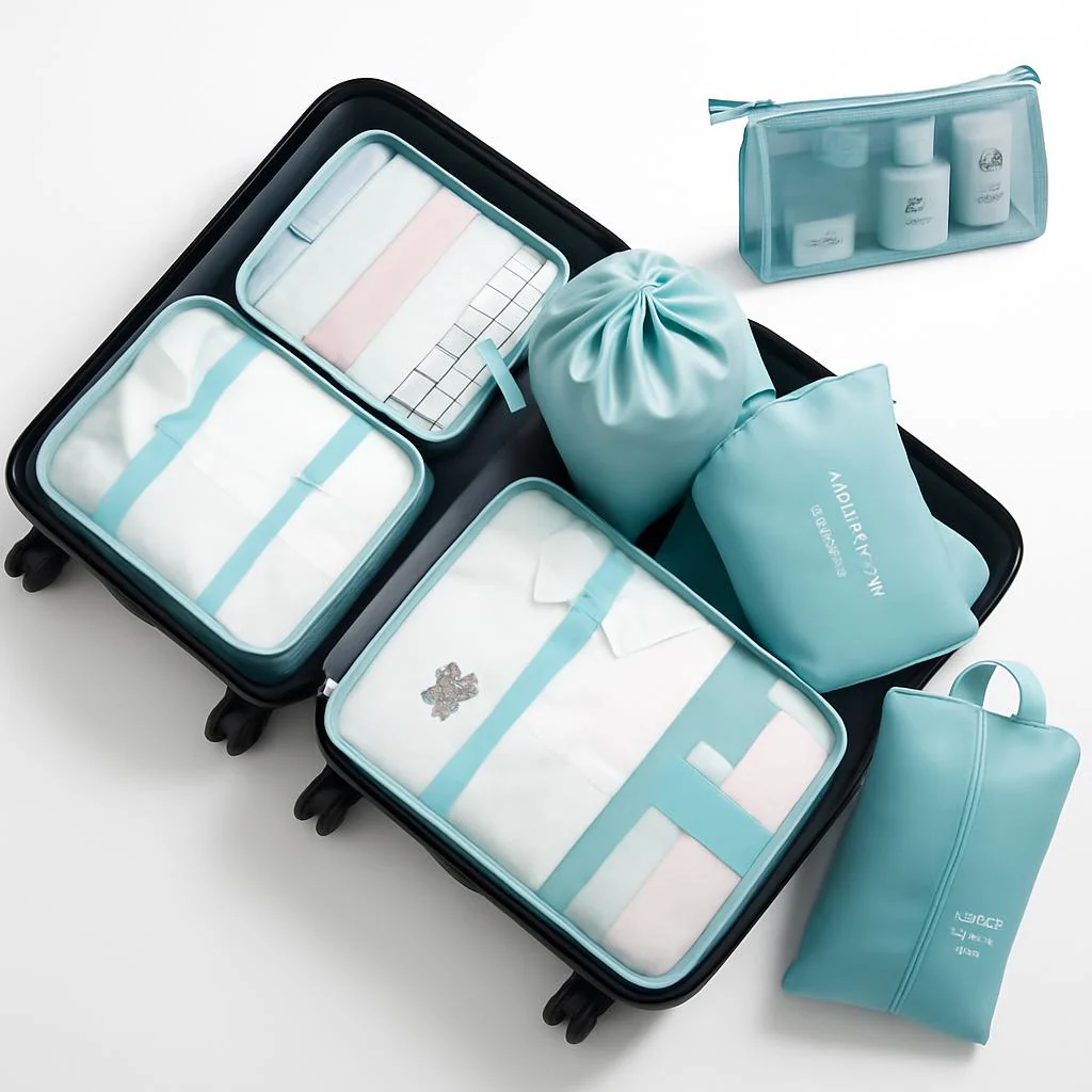 Eco-Friendly Travel Packing Cubes & Bags Set for Sustainable Organization - Image 4