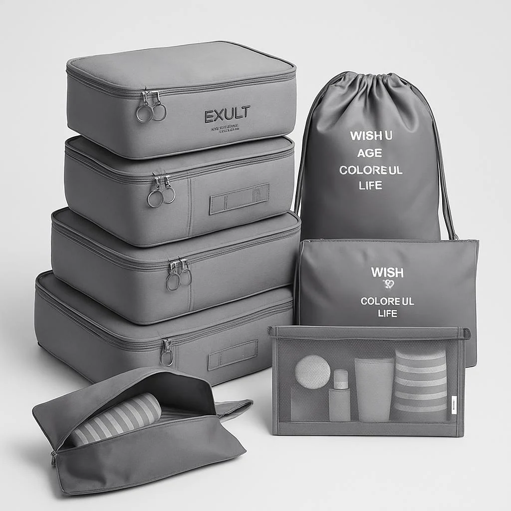 Eco-Friendly Travel Packing Cubes & Bags Set for Sustainable Organization - Image 8