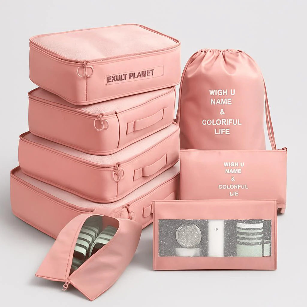 Eco-Friendly Travel Packing Cubes & Bags Set for Sustainable Organization - Image 9