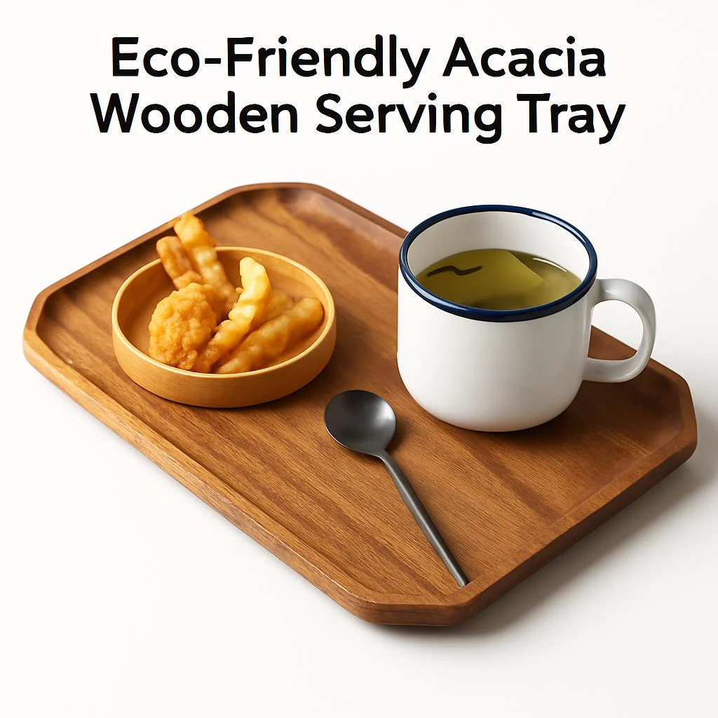 Eco-Friendly Acacia Wooden Serving Tray - Image 4