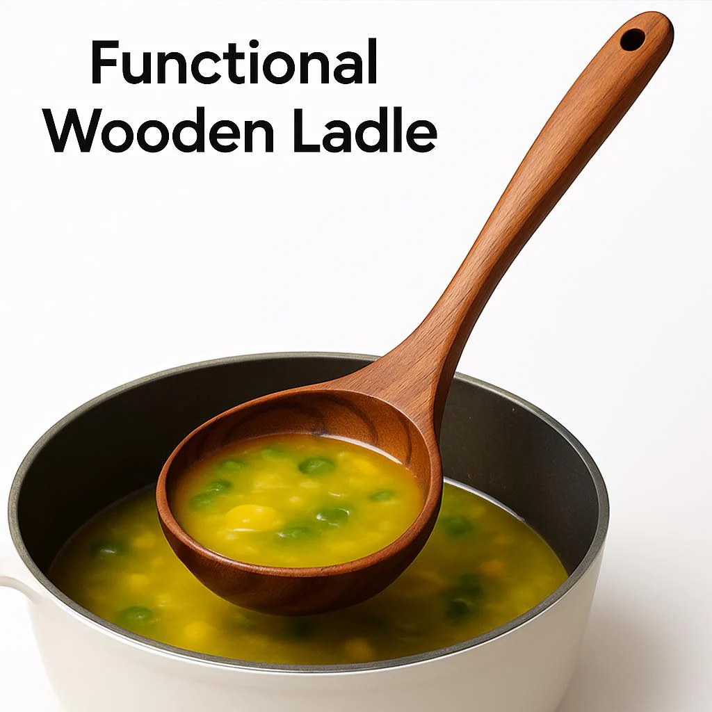Eco-Friendly Acacia Wooden Spatula Set for Non-Stick Cookware - Image 3