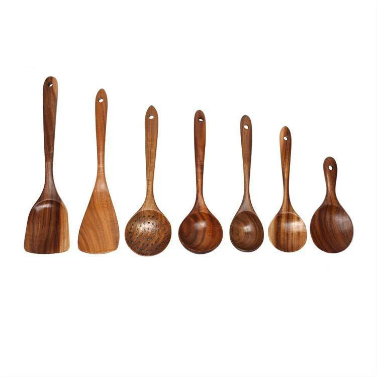 Eco-Friendly Acacia Wooden Spatula Set for Non-Stick Cookware - Image 6
