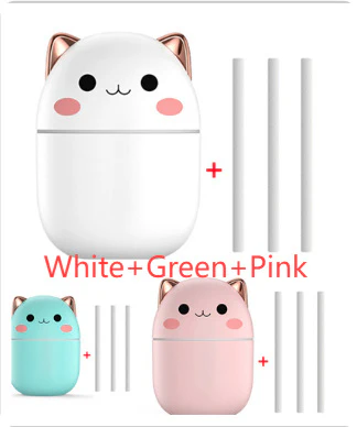 Compact Egg-Shaped Humidifier with Cat Ears - 200ml, Pink & White - Image 10
