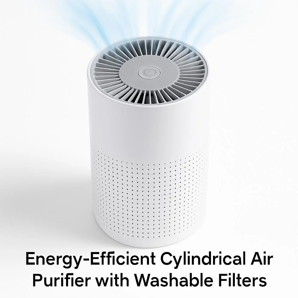 Energy-Efficient Cylindrical Air Purifier with Washable Filters - Image 2