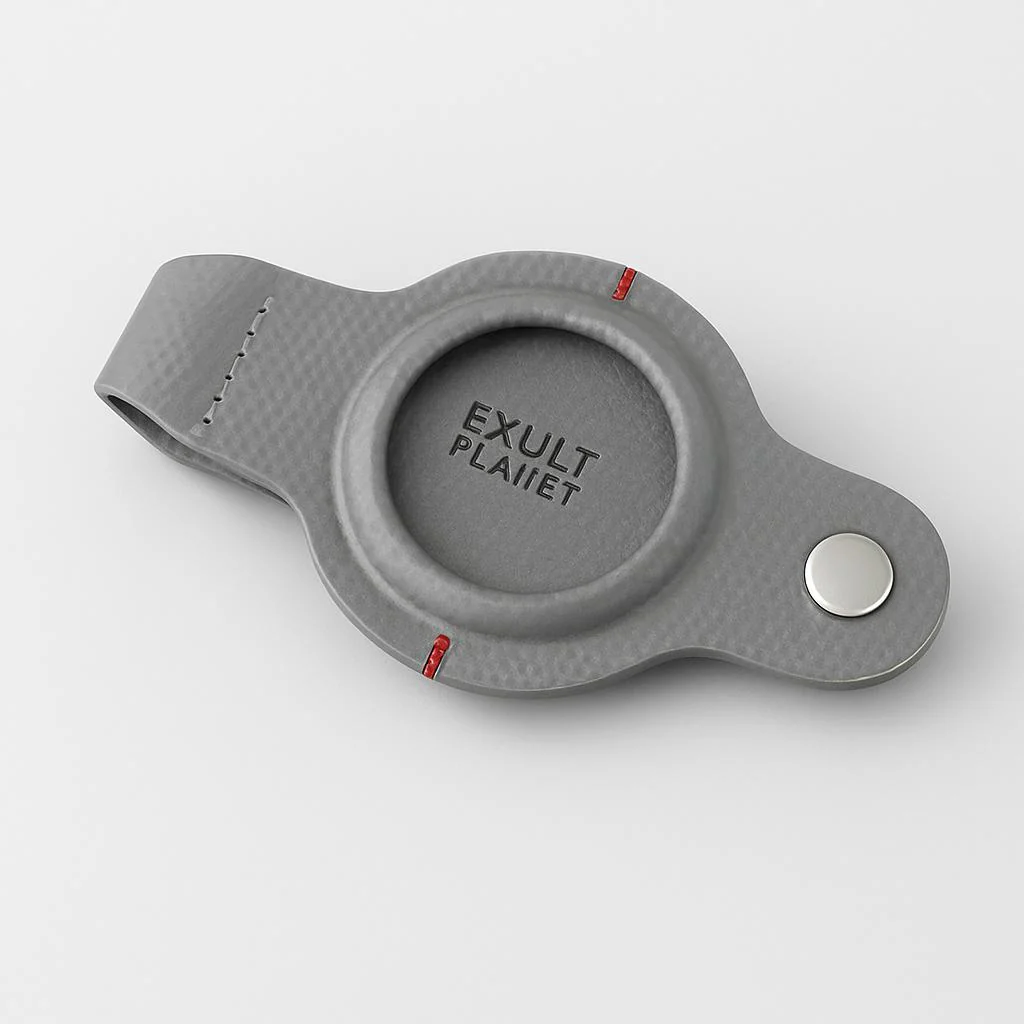 Durable Black AirTag Keychain Holder for Secure Tracking - Image 10
