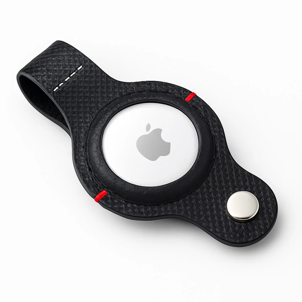 Durable Black AirTag Keychain Holder for Secure Tracking - Image 11