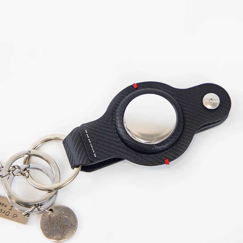 Durable Black AirTag Keychain Holder for Secure Tracking - Image 12