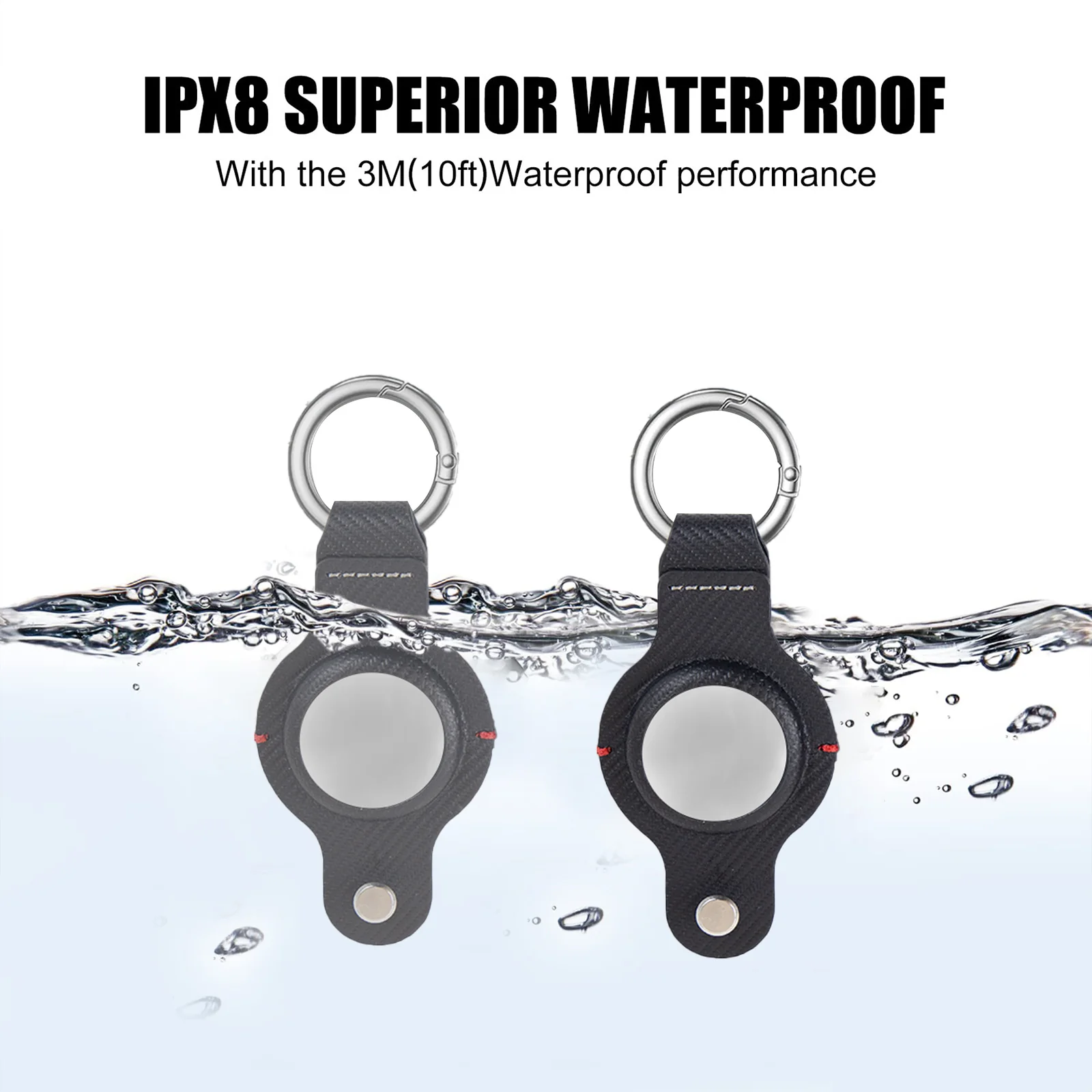 Durable Black AirTag Keychain Holder for Secure Tracking - Image 19