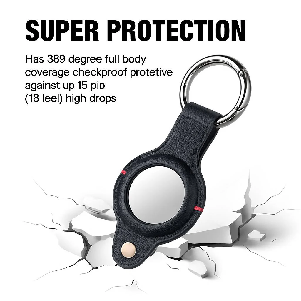 Durable Black AirTag Keychain Holder for Secure Tracking - Image 6