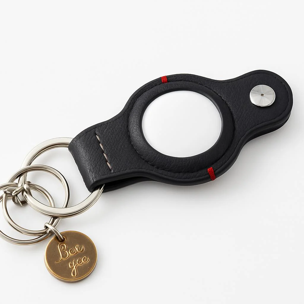 Durable Black AirTag Keychain Holder for Secure Tracking - Image 7