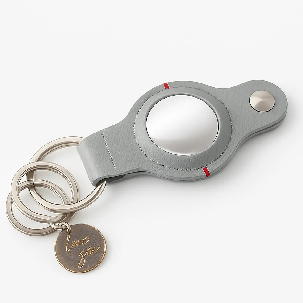 Durable Black AirTag Keychain Holder for Secure Tracking - Image 9