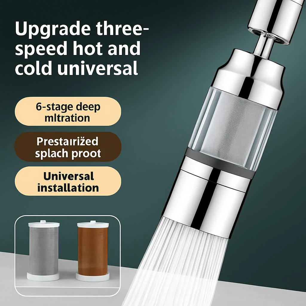 Eco-Friendly Double Filter Splash Proof Faucet Attachment - Image 2