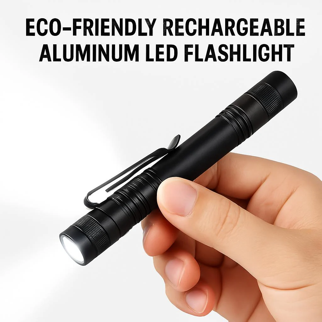 Eco-Friendly Rechargeable Aluminum LED Flashlight - Image 5