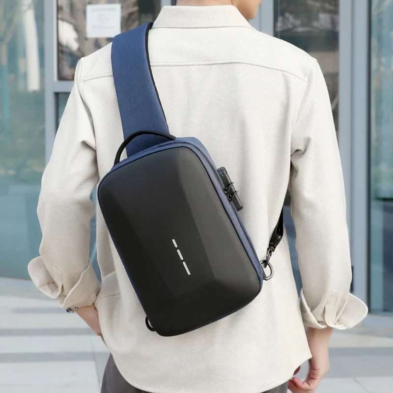 Anti-theft Combination Lock Chest Packs With USB Charging Port Fashion Business Men's Crossbody Bag Travel Storage Shoulder Bag - Image 16