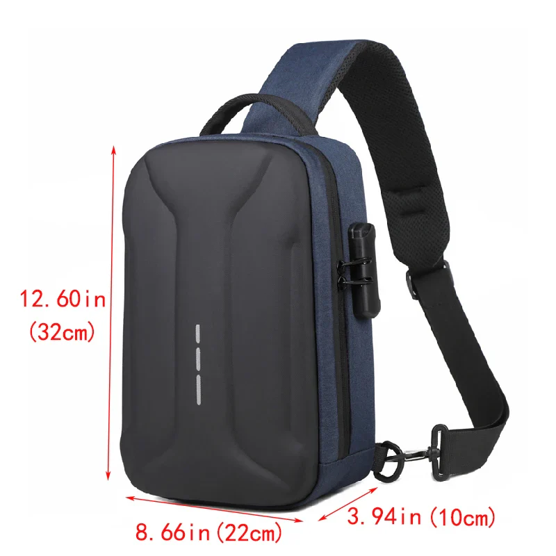 Anti-theft Combination Lock Chest Packs With USB Charging Port Fashion Business Men's Crossbody Bag Travel Storage Shoulder Bag - Image 30