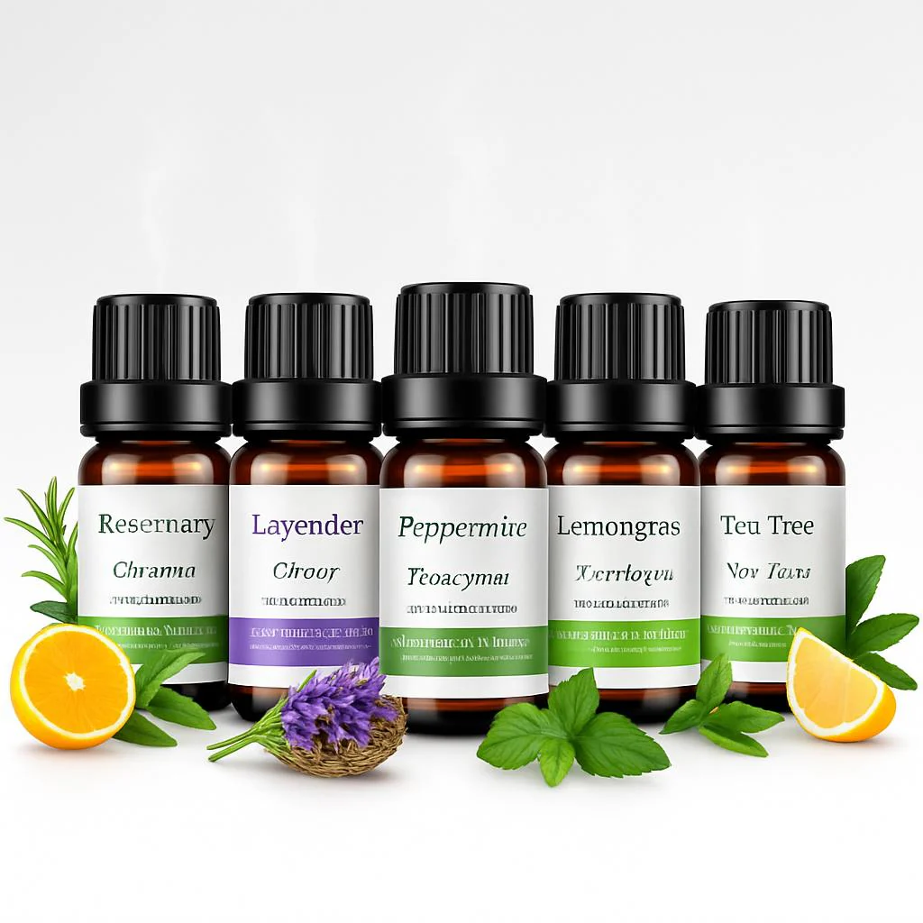 Natural Aromatherapy Essential Oils Set - Eco-Friendly Glass Bottles - Image 2