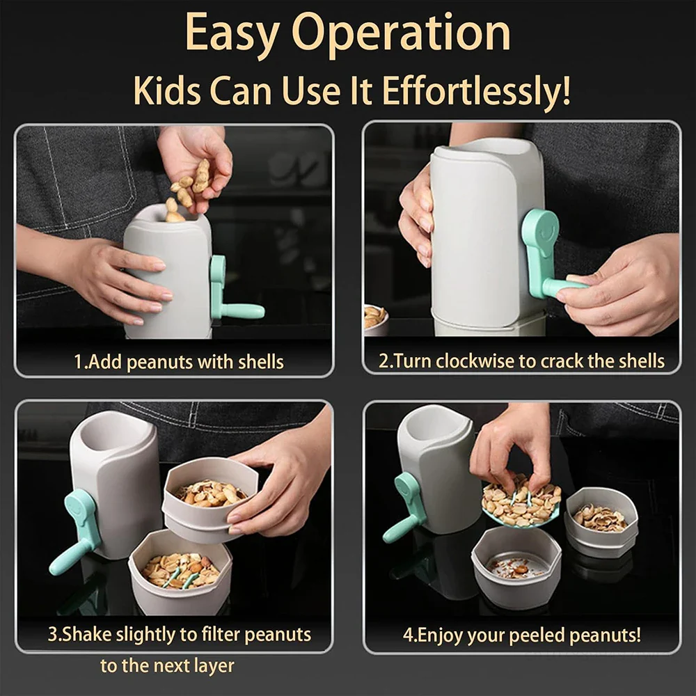 Automatic Peanut Sheller Food Grade Peanut Peeler Efficient Peanut De-Shelling Machine Peanut Opener Kitchen Gadget Accessories - Image 4