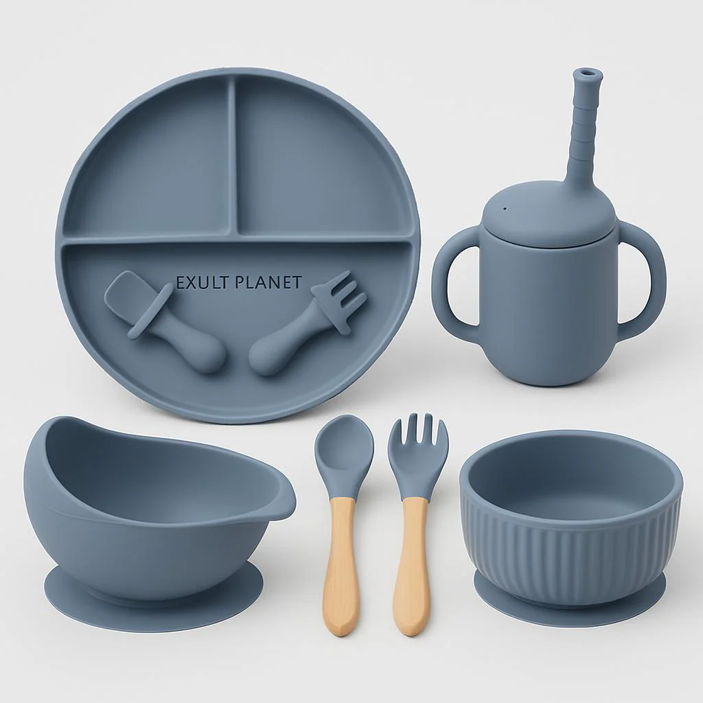 Eco-Friendly Pink Silicone Baby Feeding Plate Set - Image 15