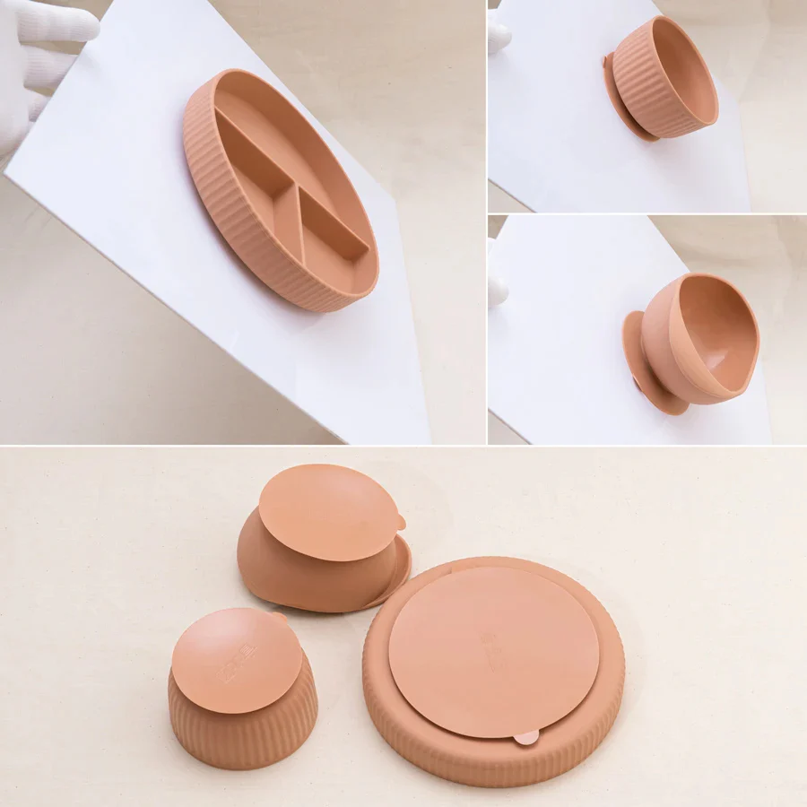 Eco-Friendly Pink Silicone Baby Feeding Plate Set - Image 21