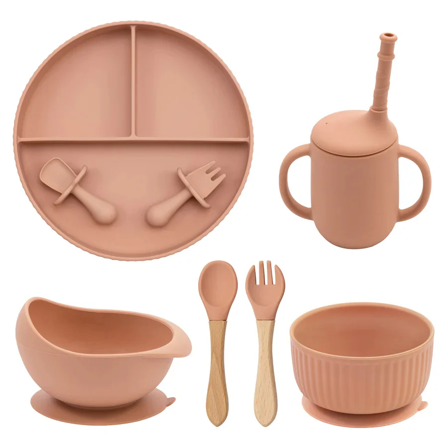 Eco-Friendly Pink Silicone Baby Feeding Plate Set - Image 27