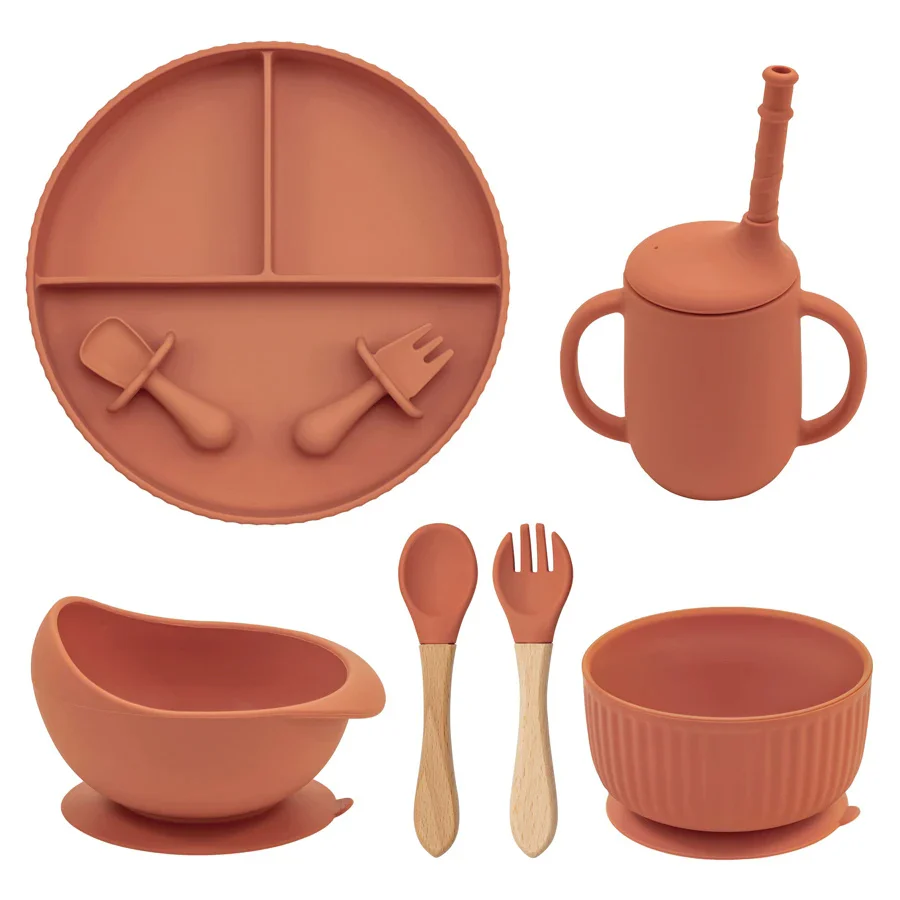 Eco-Friendly Pink Silicone Baby Feeding Plate Set - Image 30