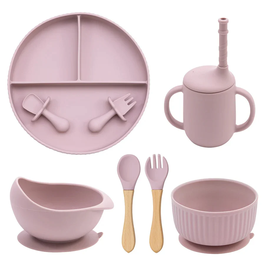 Eco-Friendly Pink Silicone Baby Feeding Plate Set - Image 31