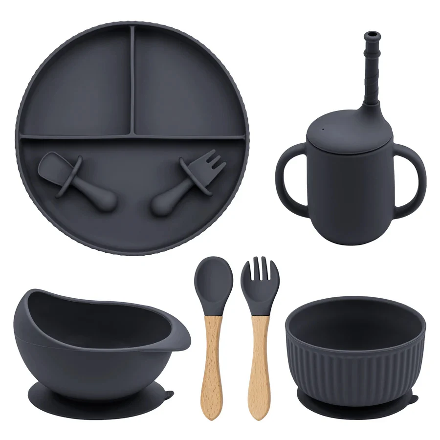 Eco-Friendly Pink Silicone Baby Feeding Plate Set - Image 33