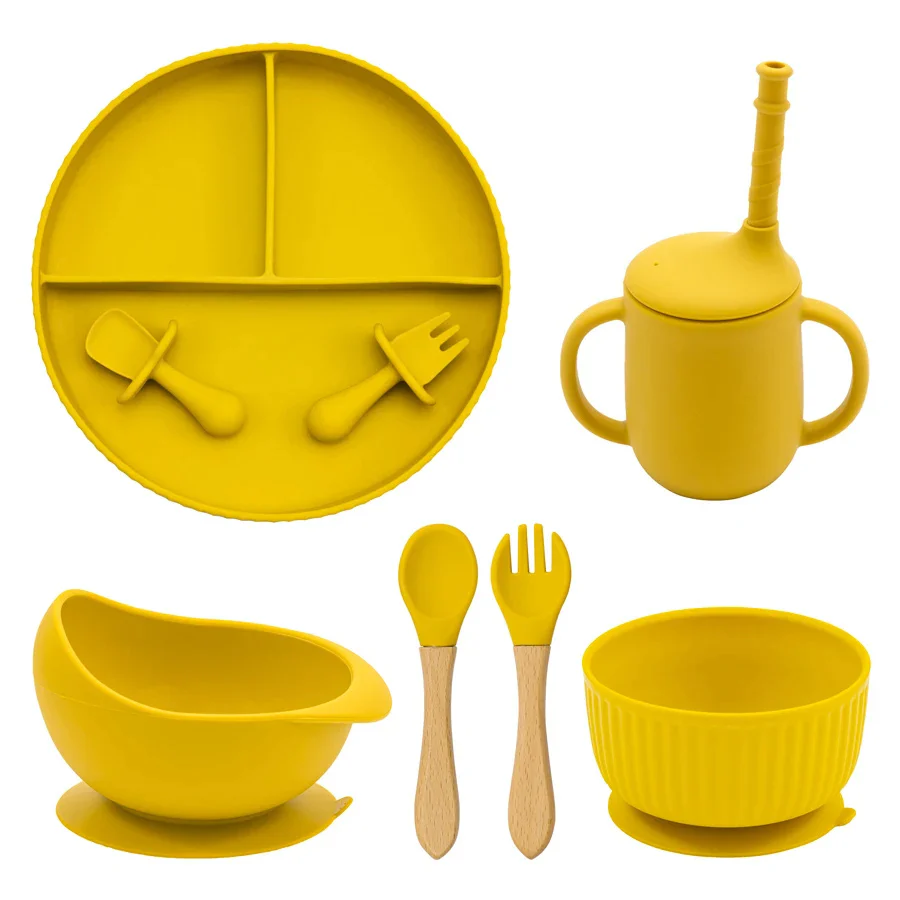 Eco-Friendly Pink Silicone Baby Feeding Plate Set - Image 34
