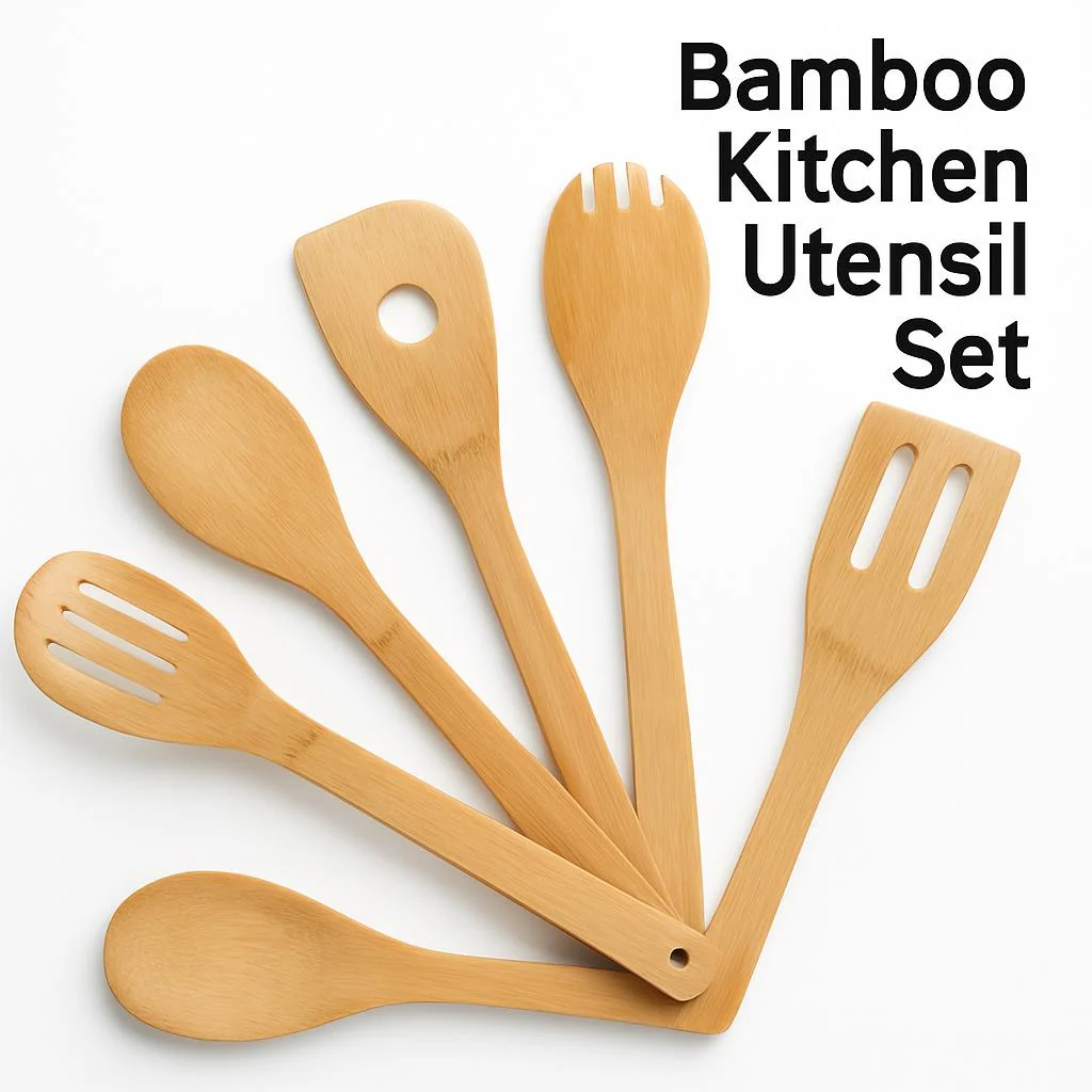 Eco-Friendly Bamboo Kitchen Utensil Set - Sustainable & Durable - Image 5