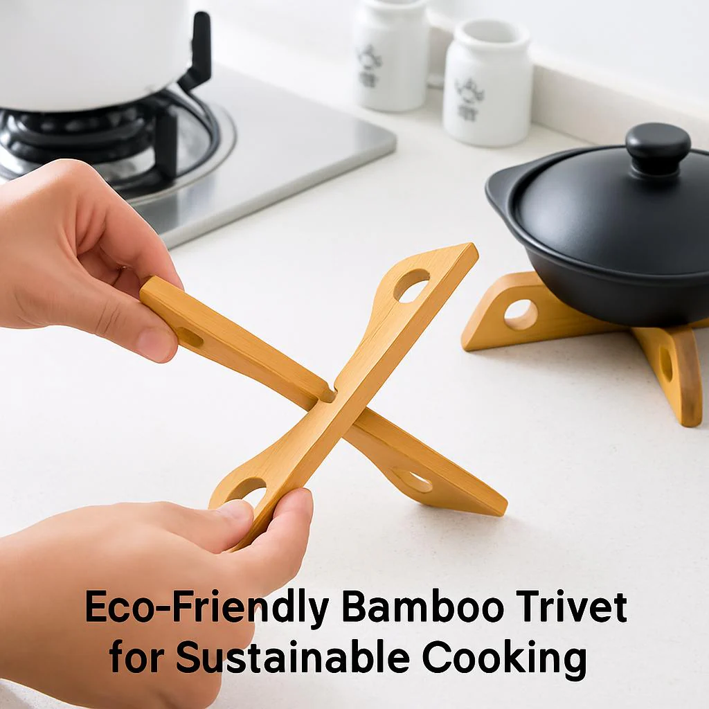 Eco-Friendly Bamboo Trivet for Sustainable Cooking - Image 2