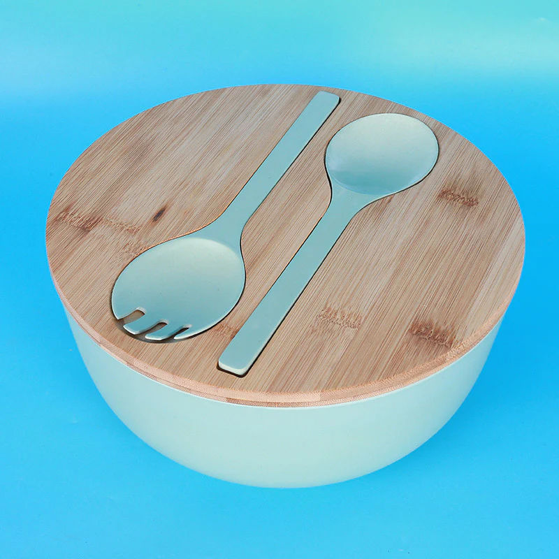 Eco-Friendly Bamboo Bowl Set with Lid and Utensils - Image 8