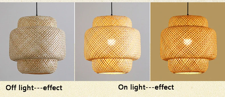 Bamboo Lantern 30cm Pendant Lamp Natural Rattan Wicker E27 LED Chandeliers Hand-Woven Lampshades Lighting Fixture Hanging Light - Image 8