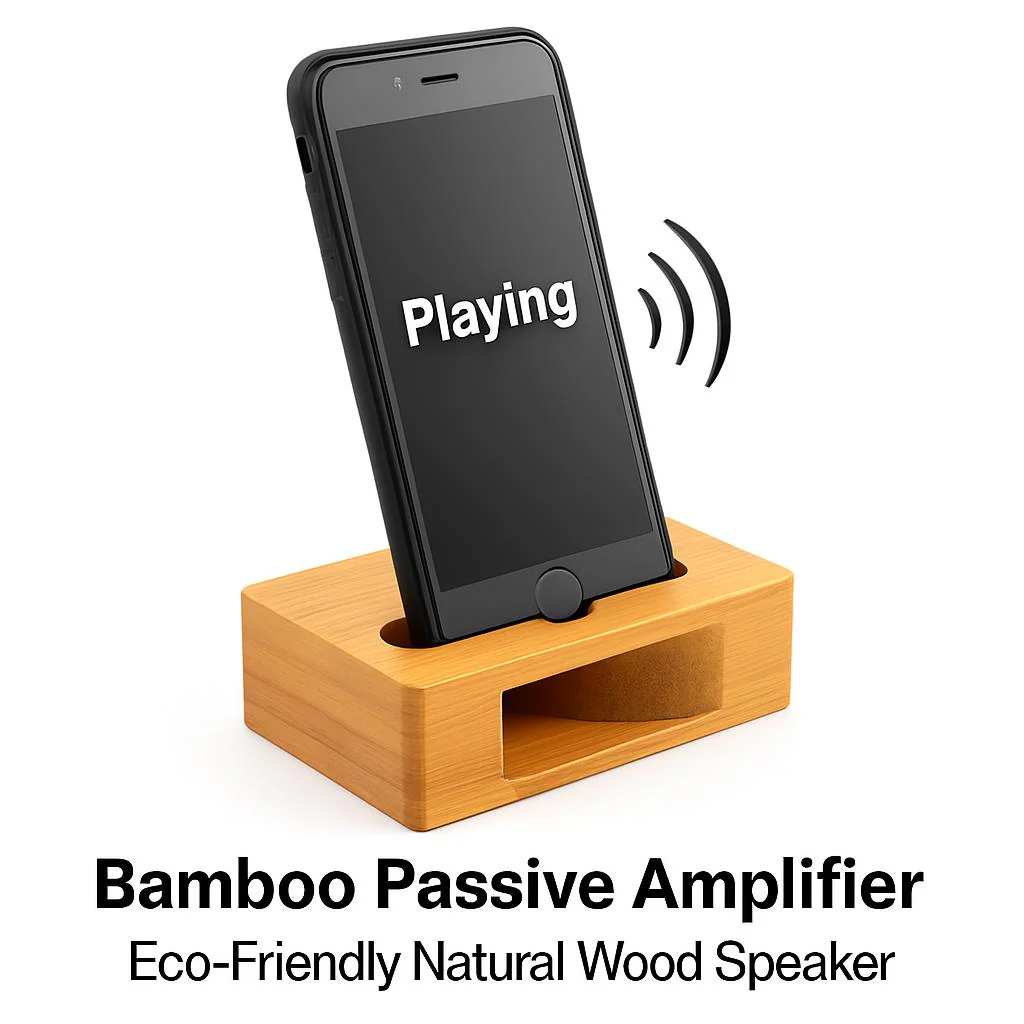 Bamboo Passive Amplifier - Eco-Friendly Natural Wood Speaker - Image 9