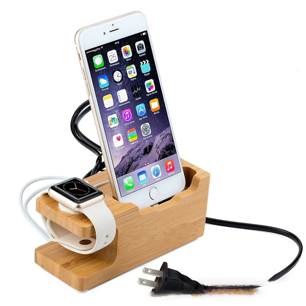 Bamboo Multi-Device Charging Station - Eco-Friendly Desk Organizer - Image 10