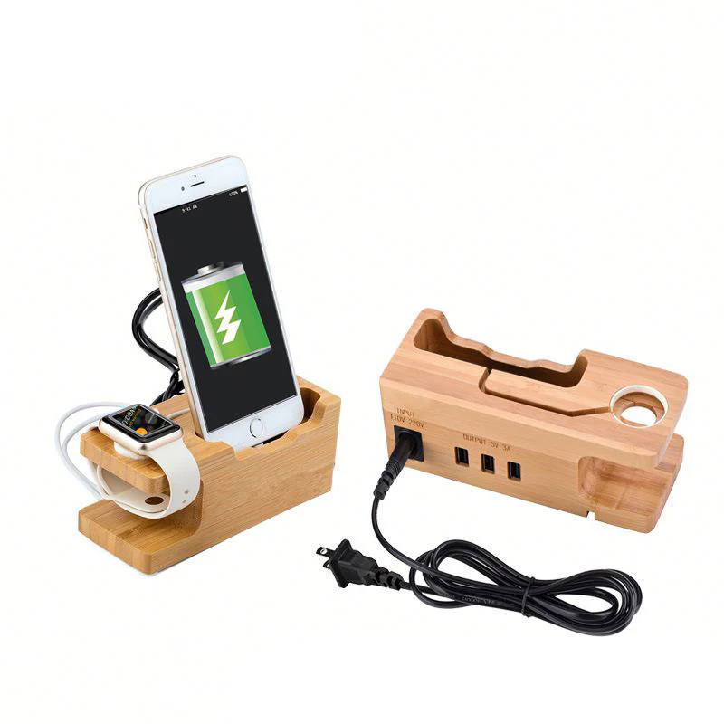 Bamboo Multi-Device Charging Station - Eco-Friendly Desk Organizer - Image 12
