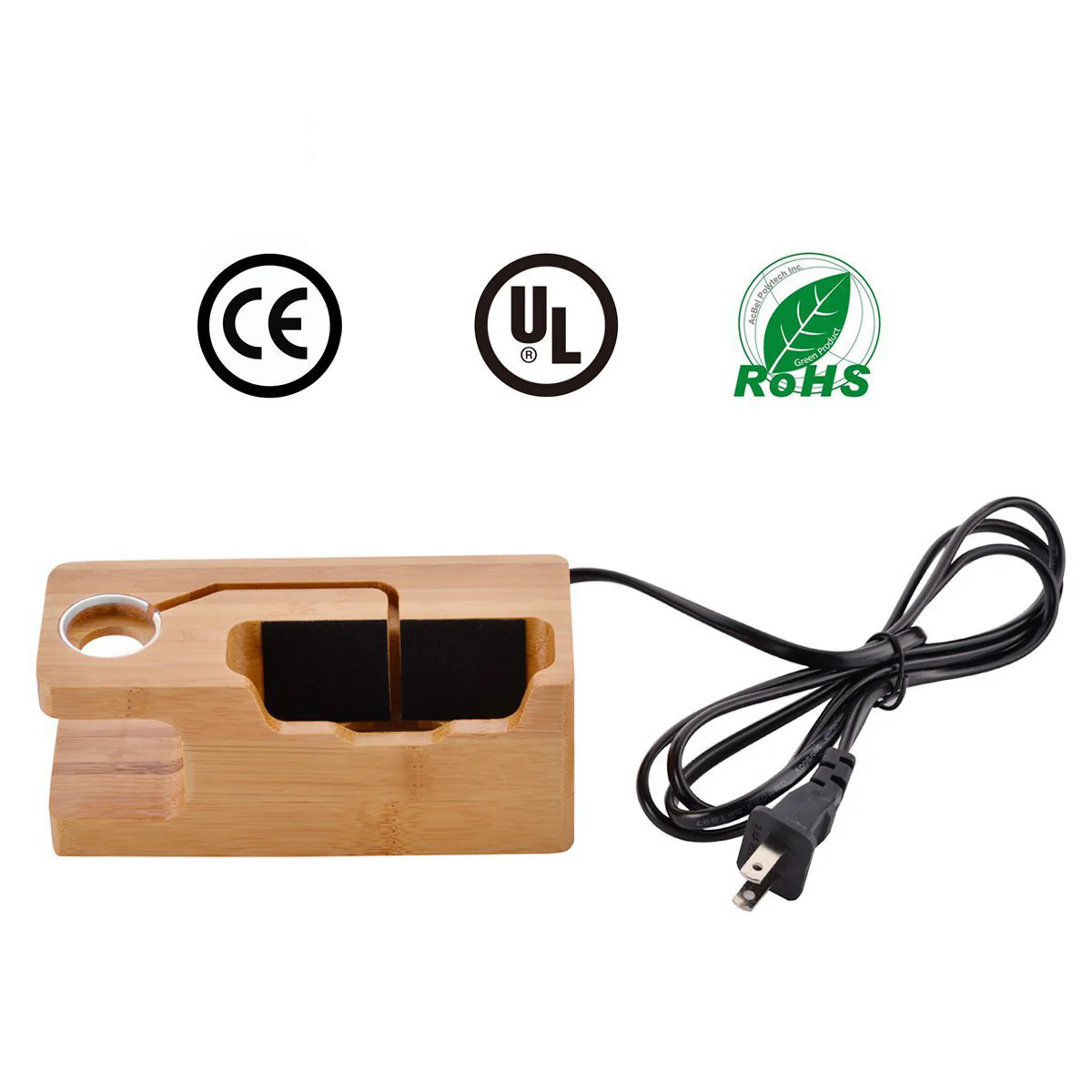 Bamboo Multi-Device Charging Station - Eco-Friendly Desk Organizer - Image 14