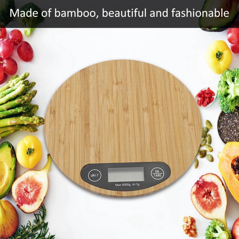 Eco-Friendly Bamboo Digital Kitchen Scale - Natural Wood Tone - Image 10