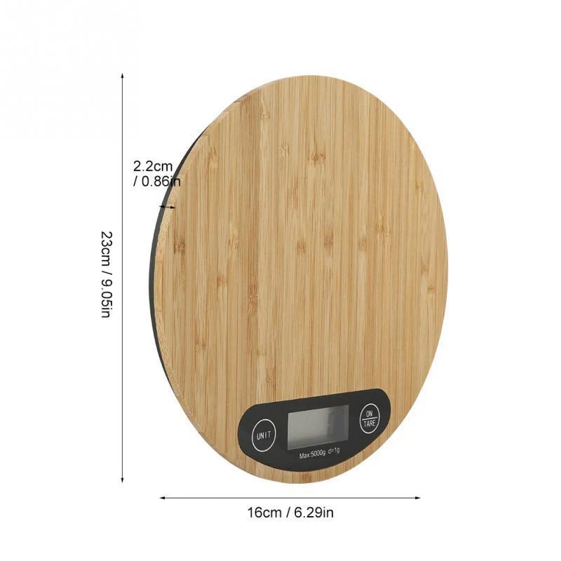 Eco-Friendly Bamboo Digital Kitchen Scale - Natural Wood Tone - Image 11