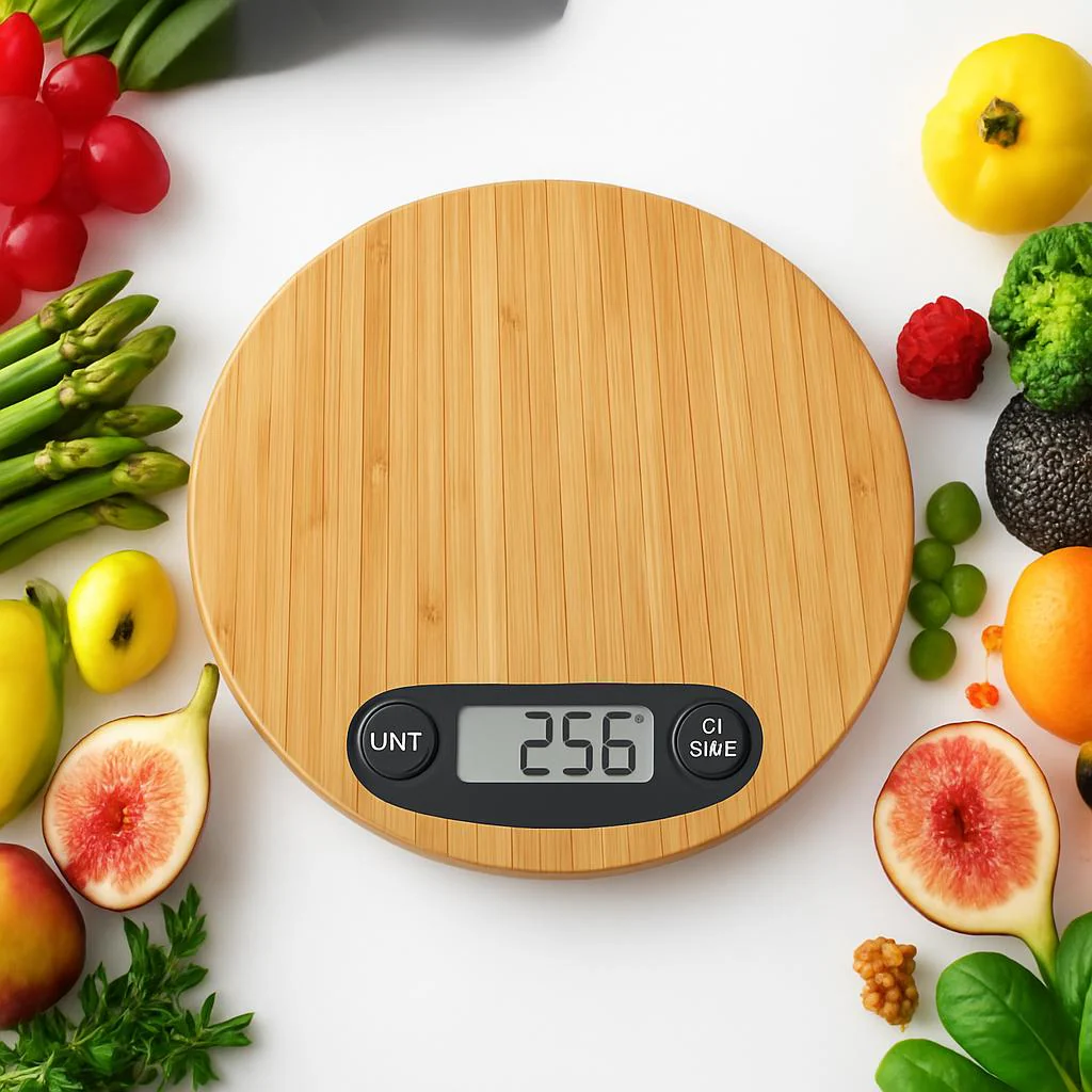 Eco-Friendly Bamboo Digital Kitchen Scale - Natural Wood Tone - Image 5