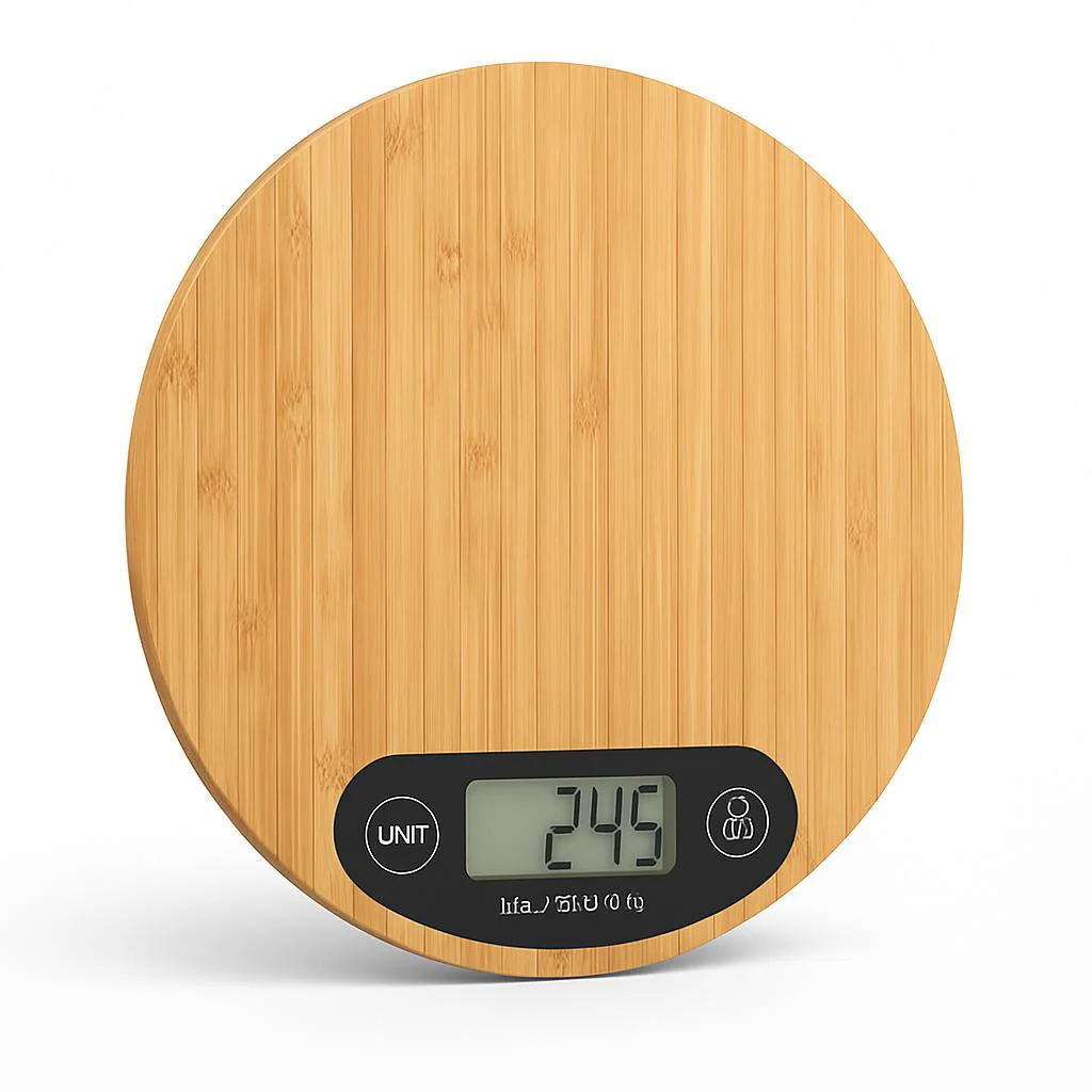 Eco-Friendly Bamboo Digital Kitchen Scale - Natural Wood Tone - Image 6