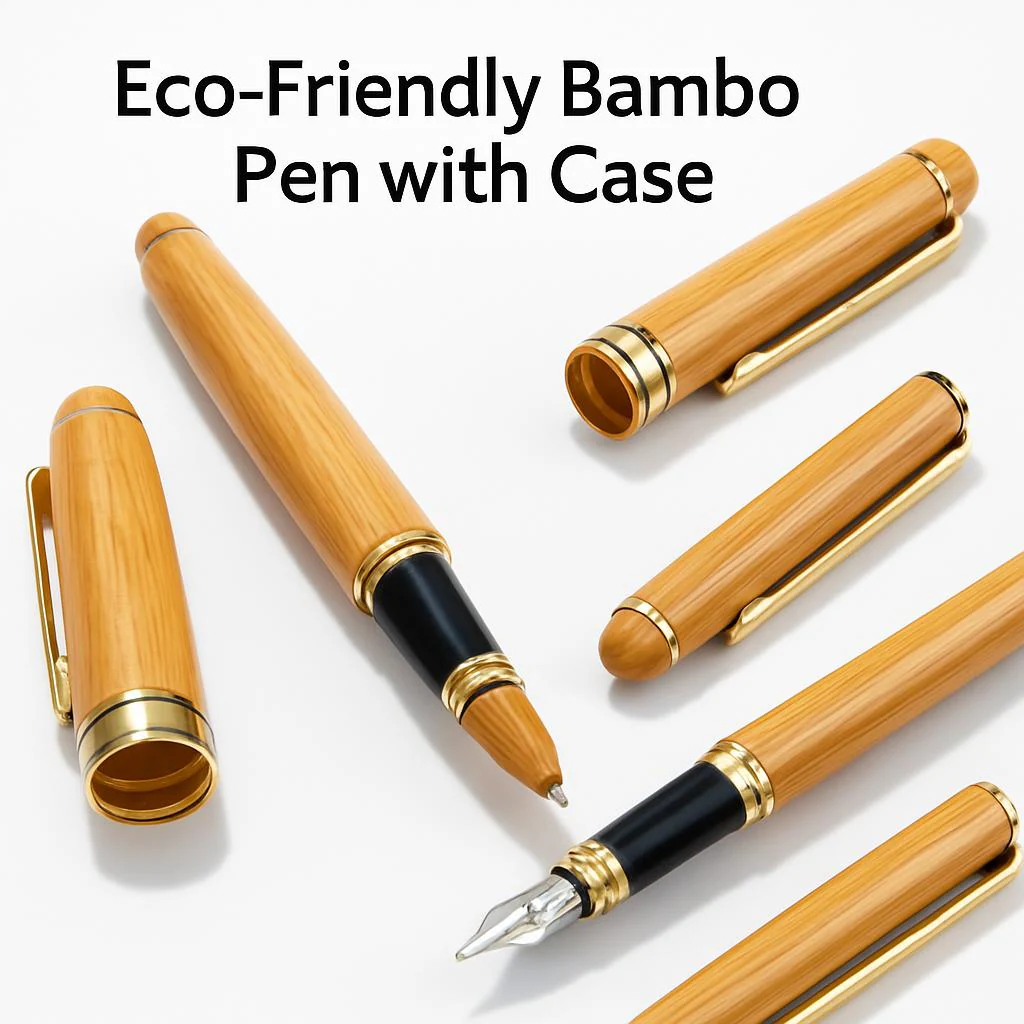 Eco-Friendly Bamboo Pen with Case - Image 11