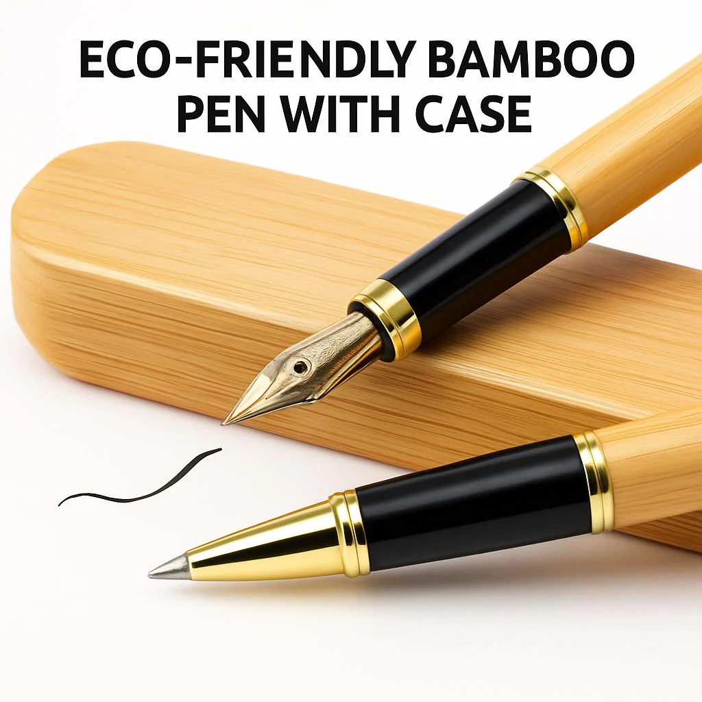 Eco-Friendly Bamboo Pen with Case - Image 3