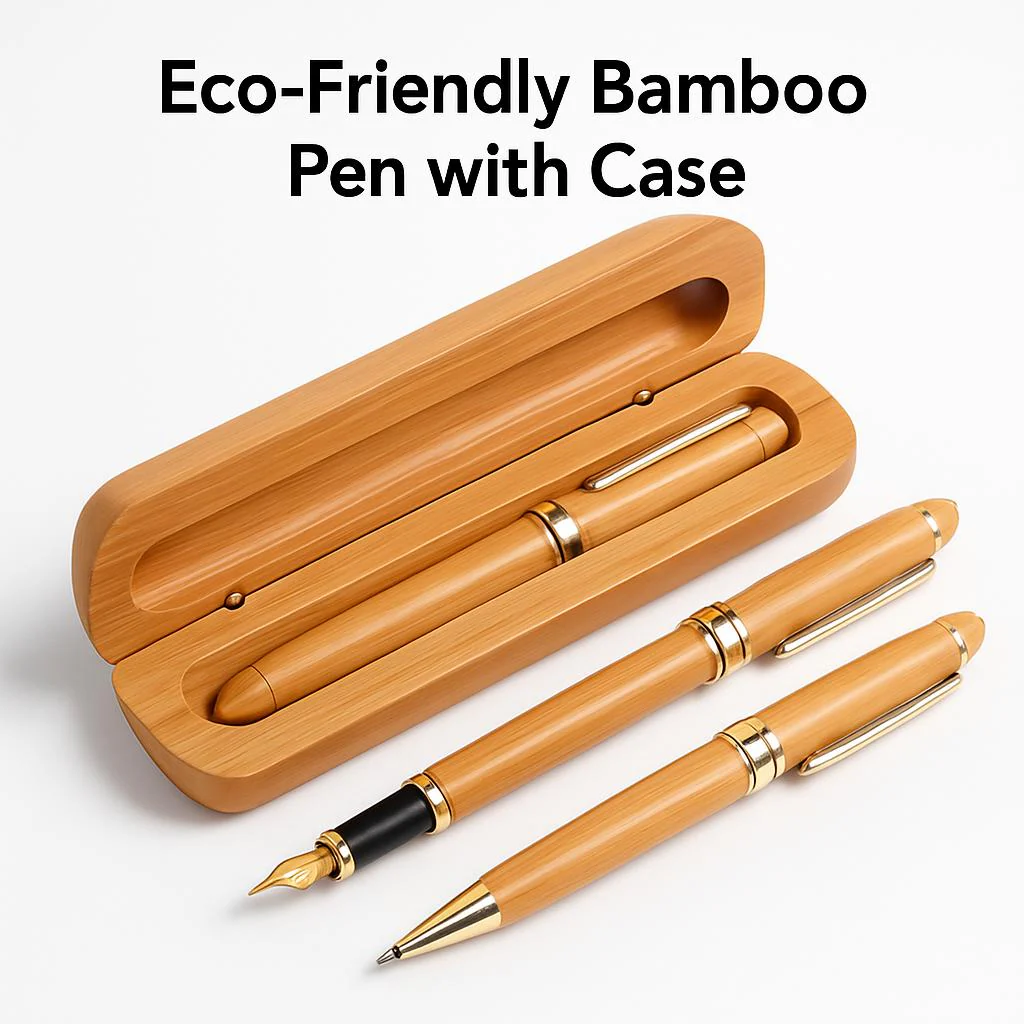 Eco-Friendly Bamboo Pen with Case - Image 4